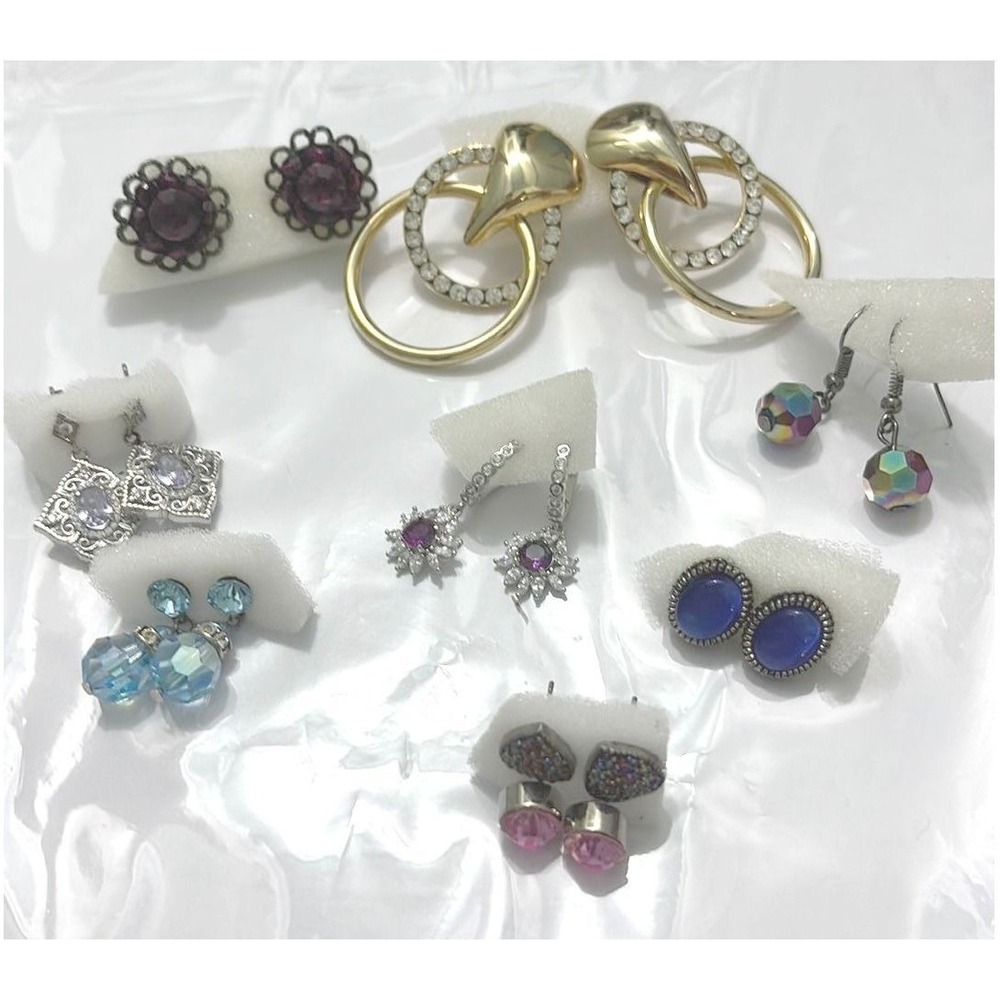 Beautiful Lot of 9 Pierced Earrings